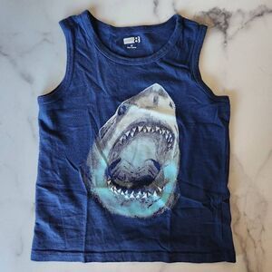Crazy 8 boys 5t great white shark navy blue tank top casual summer top